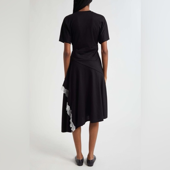 3.1 Phillip Lim Draped T-Shirt Dress with Lace Trim - Picture 4 of 7